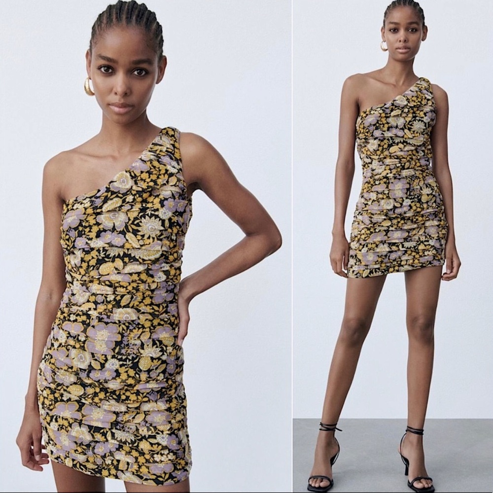 Zara One Shoulder Mini Dress